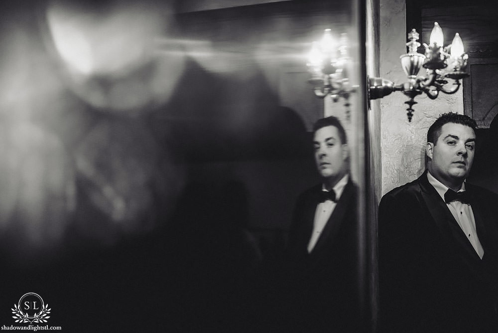 groom portrait at Fabulous Fox Theater St Louis wedding