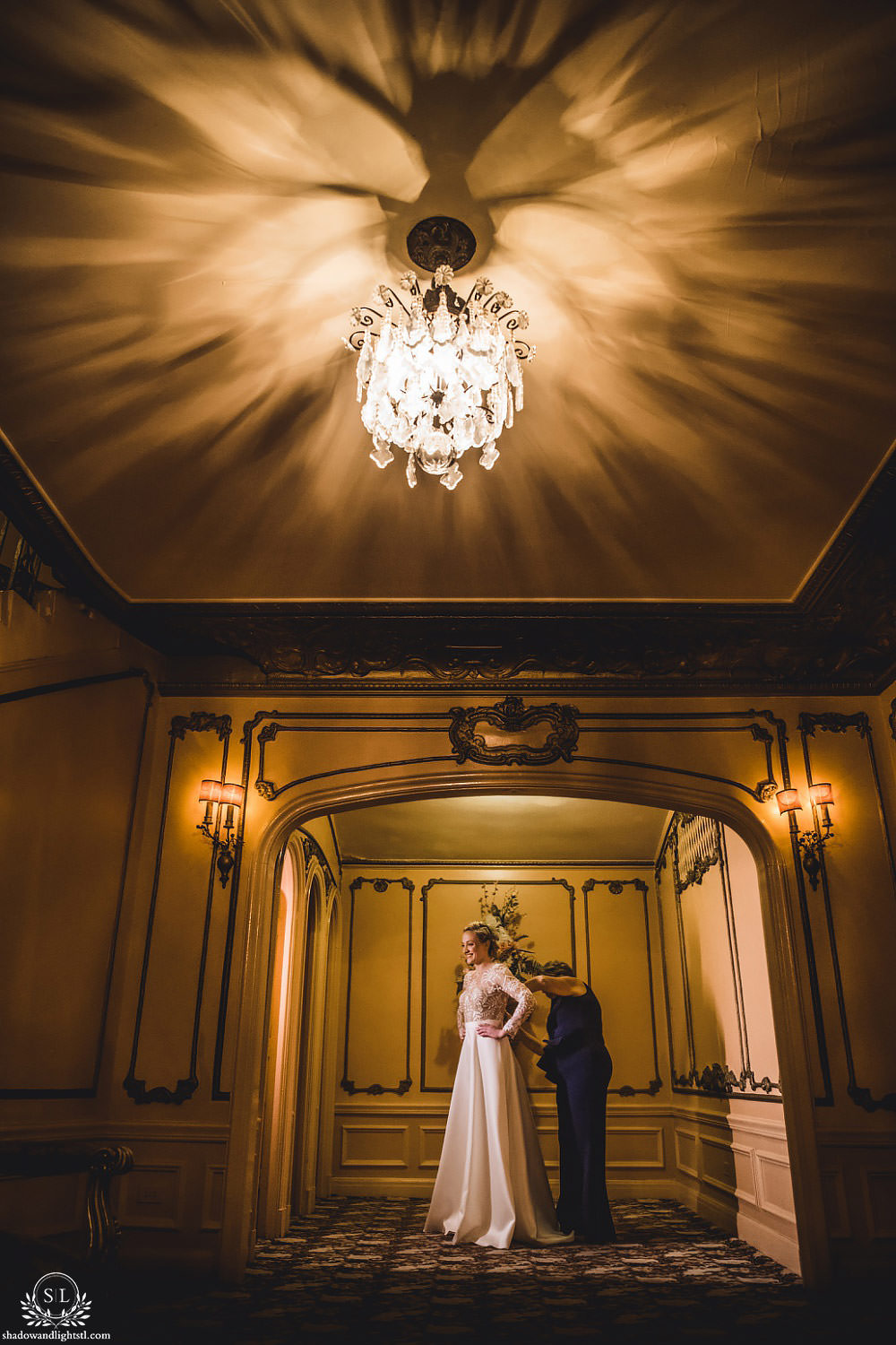 bride getting ready at Fabulous Fox Theater St Louis wedding