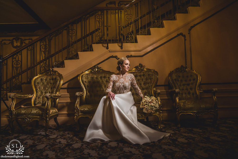 bridal portrait at Fabulous Fox Theater St Louis wedding