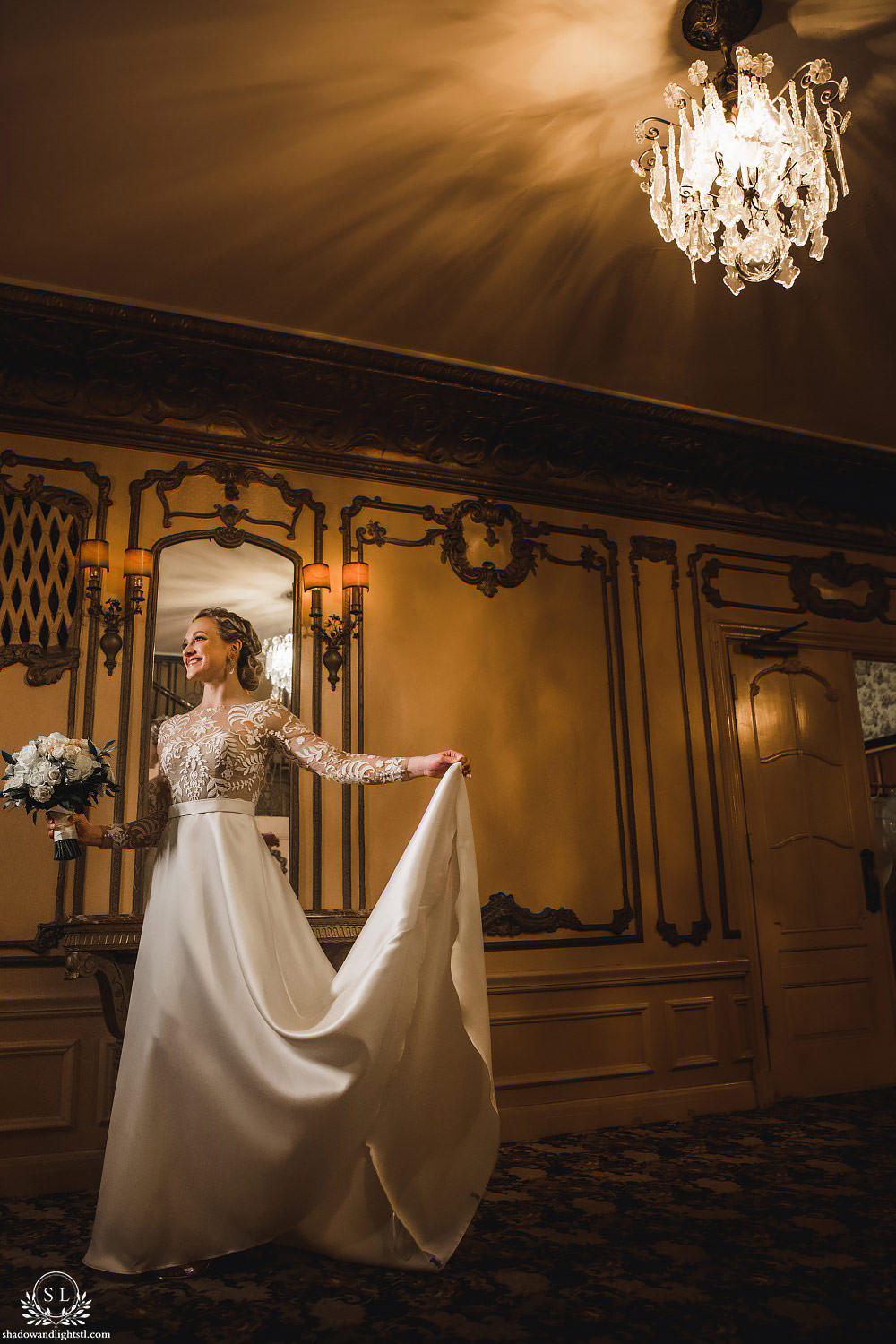 bridal portrait at Fabulous Fox Theater St Louis wedding