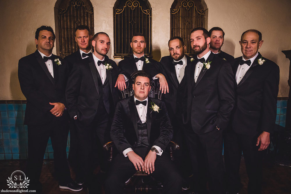 groom and men at Fabulous Fox Theater St Louis wedding