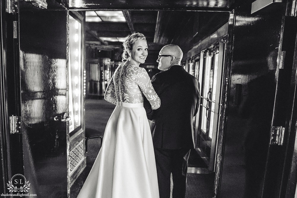 bride and father at Fabulous Fox Theater St Louis wedding