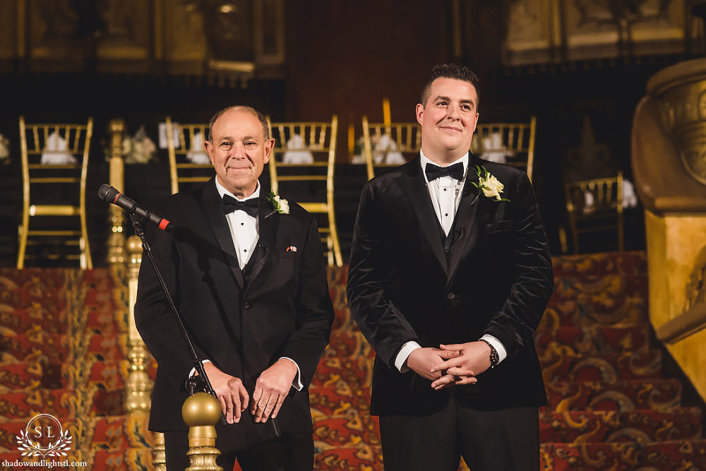 wedding ceremony at Fabulous Fox Theater St Louis wedding