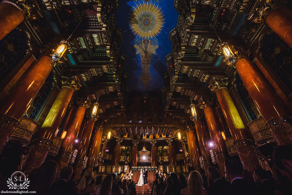 wedding ceremony at Fabulous Fox Theater St Louis wedding