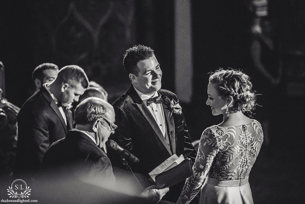 wedding ceremony at Fabulous Fox Theater St Louis wedding