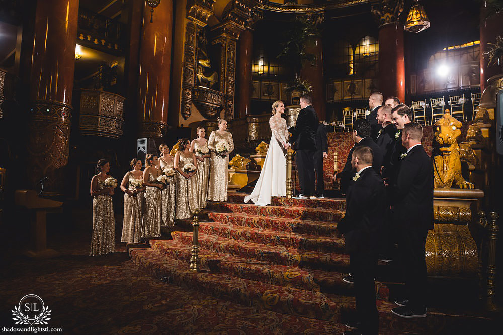 wedding ceremony at Fabulous Fox Theater St Louis wedding