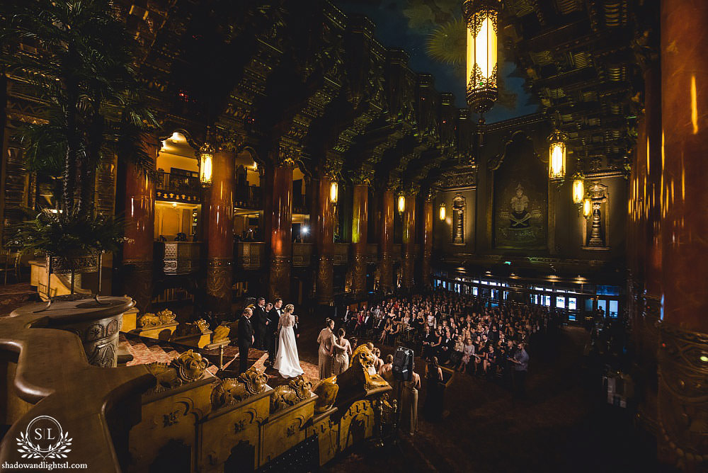 wedding ceremony at Fabulous Fox Theater St Louis wedding