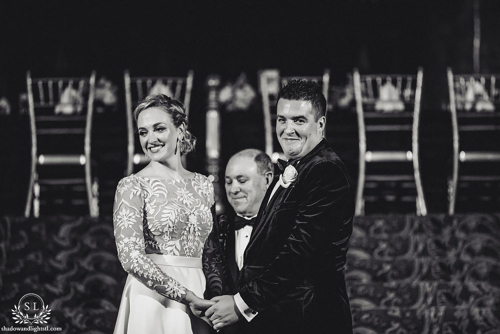 wedding ceremony at Fabulous Fox Theater St Louis wedding