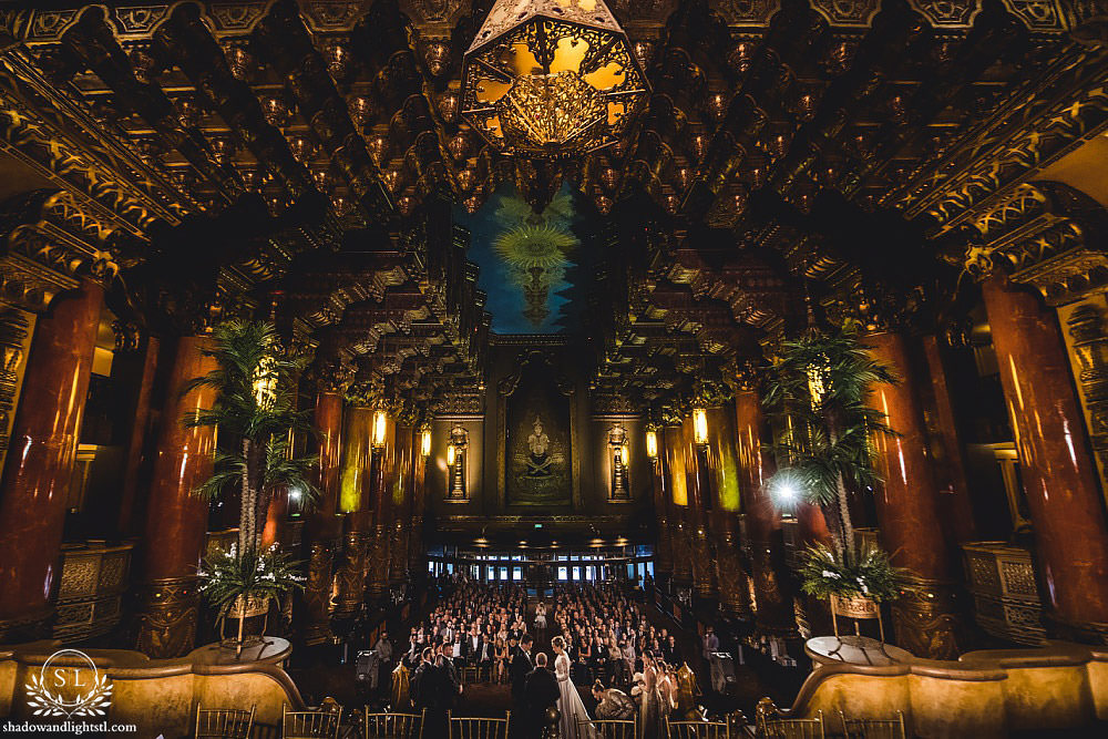 wedding ceremony at Fabulous Fox Theater St Louis wedding