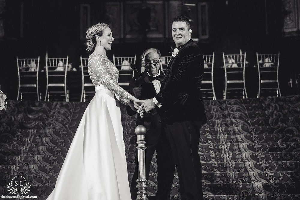 wedding ceremony at Fabulous Fox Theater St Louis wedding