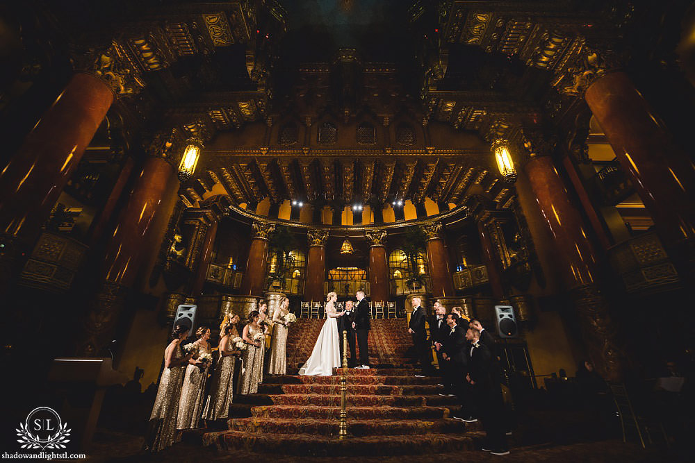 wedding ceremony at Fabulous Fox Theater St Louis wedding