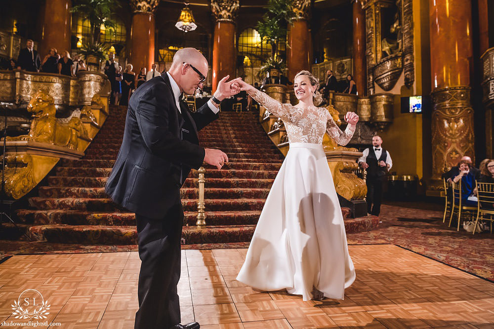 first dance at Fabulous Fox Theater St Louis wedding