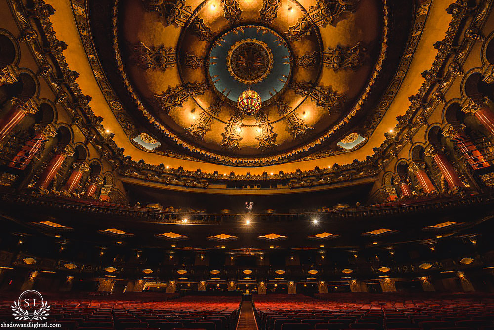 bride and groom portraits at Fabulous Fox Theater St Louis wedding