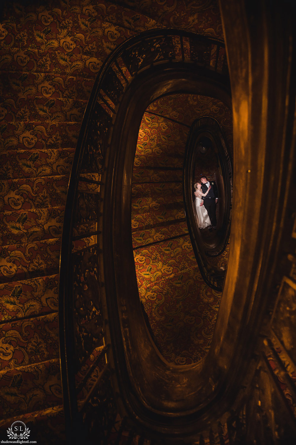 bride and groom portraits at Fabulous Fox Theater St Louis wedding