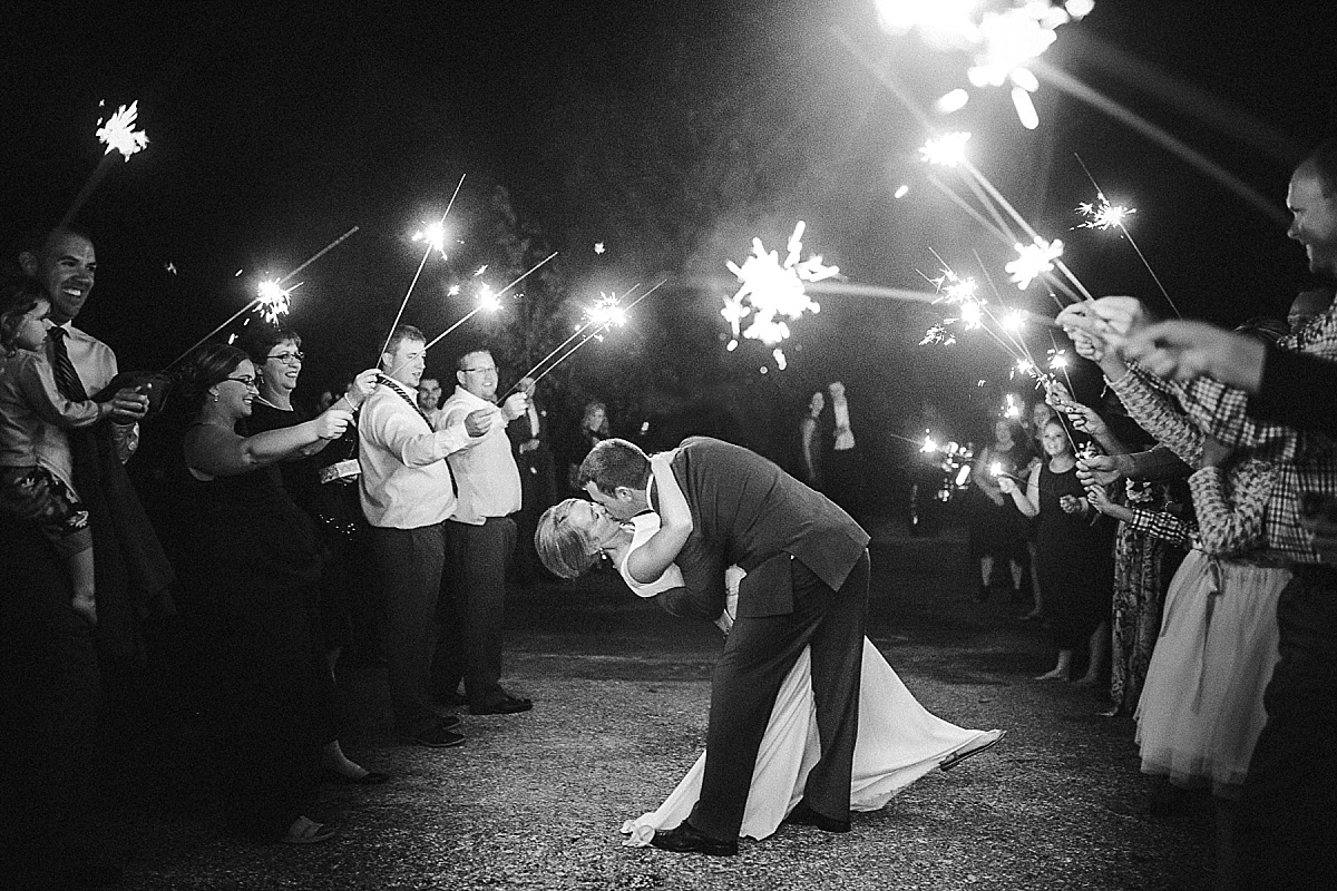 Pere Marquette Wedding Photos with sparklers