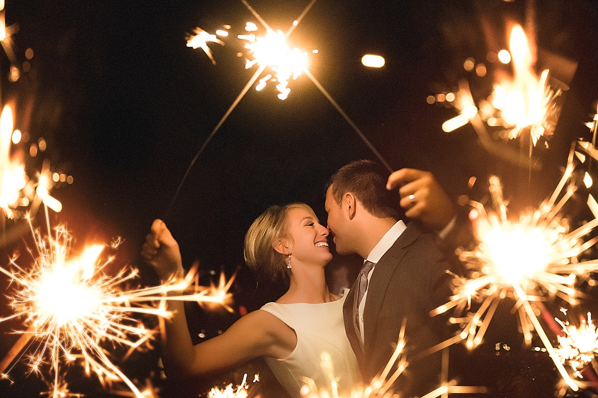 Pere Marquette Wedding Photos with sparklers