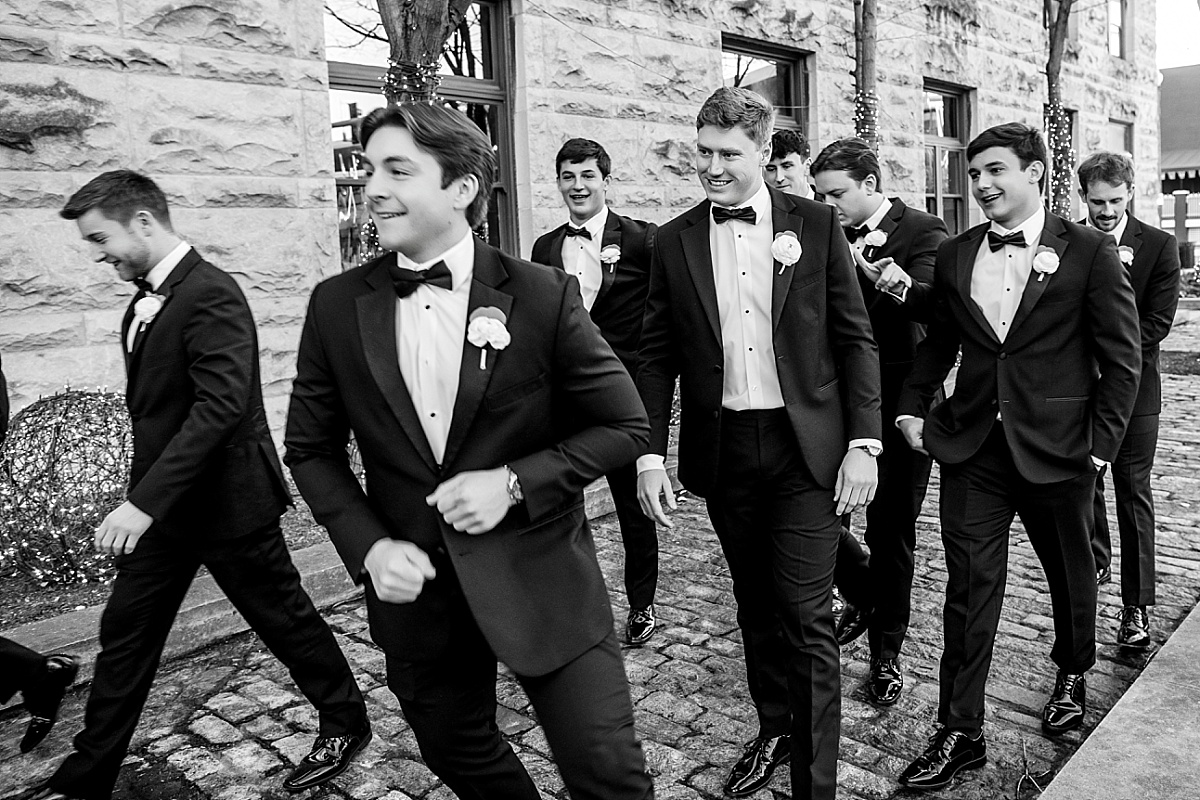  groomsmen in cool St. Louis Union Station wedding photo