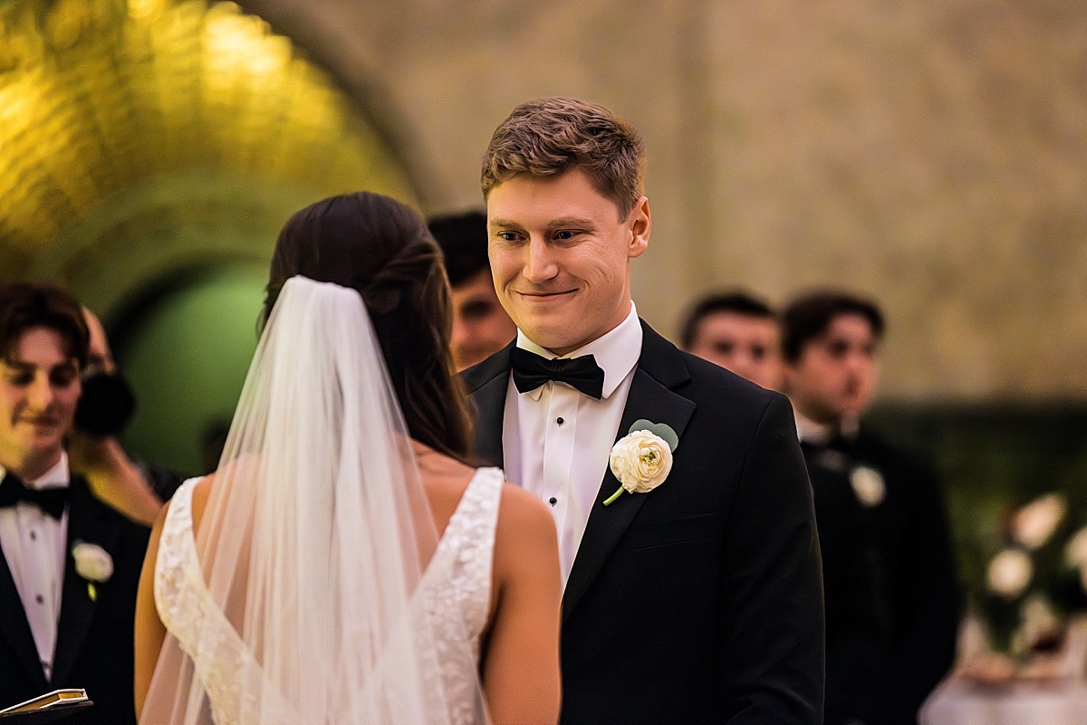 Groom smiling in beautiful St. Louis Union Station wedding photo