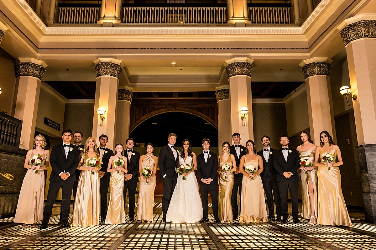 wedding party in beautiful St. Louis Union Station wedding photo