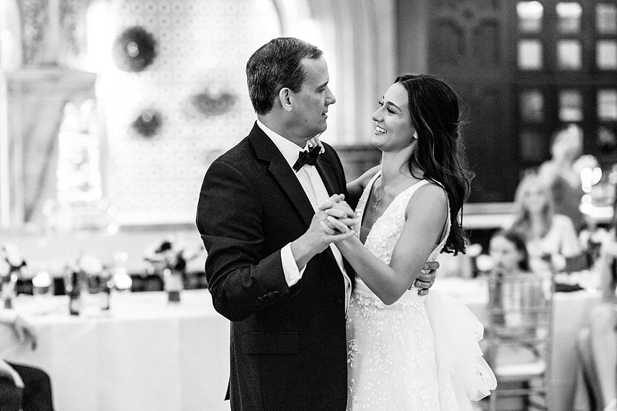 father daughter dance in beautiful St. Louis Union Station wedding photo